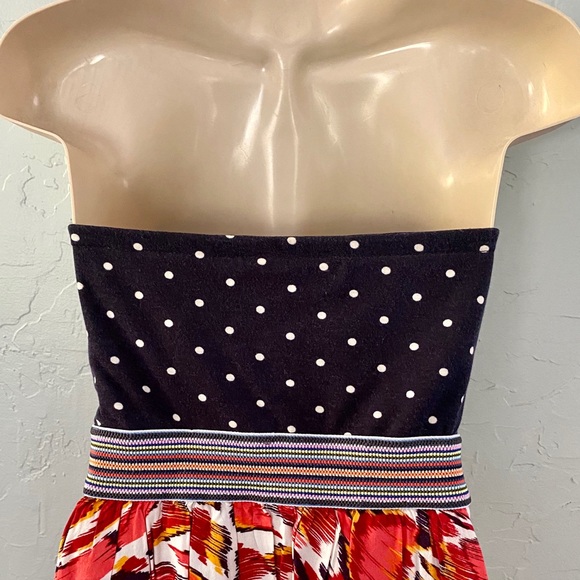3for$15🛍 Xhilaration Navy Polka Dot Tube Dress M - Picture 4 of 6